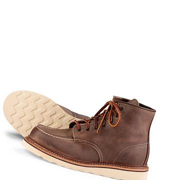 Red Wing Classic Moc Heritage 6-Inch in Rough & Tough Leather Men's Boots Coffee | ZA 217RVD